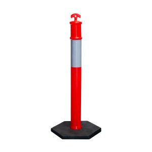 Portable T Top Bollard - Orange - 1.1m-  6kg rubber base