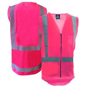 D/N Zipped Safety Vest Pink - Large