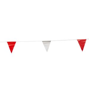 Rope With Flags Bunting 30m - Red/White