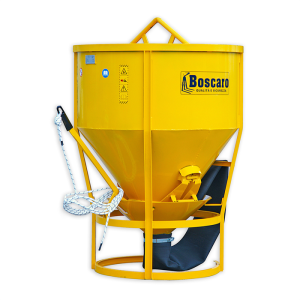 Boscaro Conical Concrete Skip Central Discharge with 2m rubber hose 500L