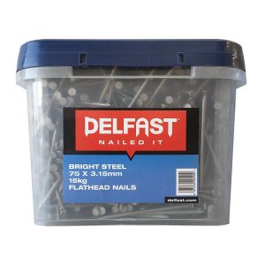 Delfast 75 x 3.15mm Bright Flathead Loose Nails 15kg